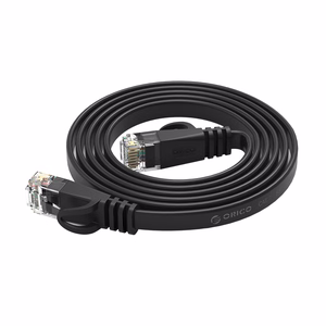 Orico PUG-C7B CAT7 10Gbps RJ45 Ethernet-verkkokaapeli internet LAN litteä 2m - musta