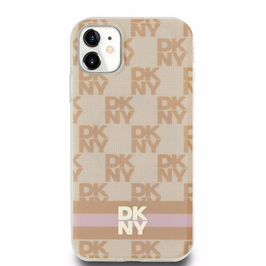 DKNY IML Checkered Mono Pattern & Printed Stripes MagSafe case for iPhone 11 / Xr - pink