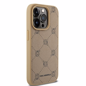 Karl Lagerfeld MagSafe Karl Head Suojakuori iPhone 15 Pro:lle - Beige