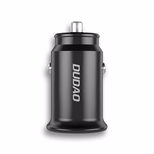 Autolaturi Dudao R3PRO musta (1xUSB / 1xUSB-C / 18W) + Type-C / Lightning kaapeli