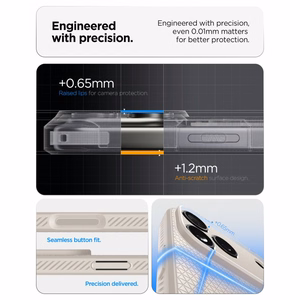Spigen Liquid Air -suojakuori iPhone 17 Pro / 18 Pro -malleille, titaaninharmaa
