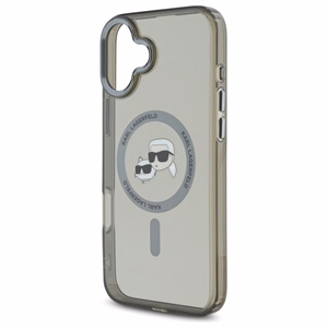 Karl Lagerfeld IML Metal Karl&Choupette Head MagSafe Case for iPhone 16 - Black