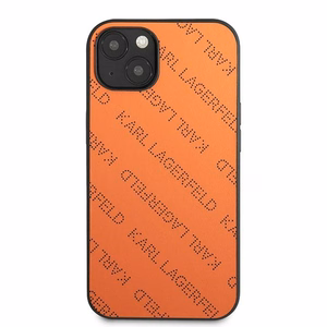 Karl Lagerfeld Perforated Allover Suojakuori iPhone 13 / 14 / 15 6.1" - Oranssi
