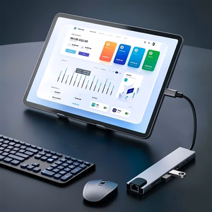Tech-Protect HB09 USB-hubi 8in1 TYPE-C + USB-A 3.0 + USB-C 3.0 + HDMI 4K 60HZ + SD/TF + PD100W + RJ45 1000 MB/S - harmaa