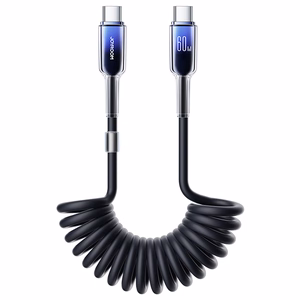 Joyroom S-A43 Crystal-Clear Series 60W USB-C - USB-C kierrekaapeli 1.5m - musta