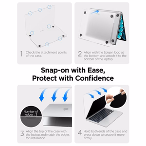 Spigen AirSkin suojakuori MacBook Air 13" 2023 / 2024 / 2025 / 2026 -mallille – läpinäkyvä