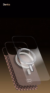 Benks Magnetic Armor Air Armor Grid Kevlar suojakuori Metal Frame 600D (A070) iPhone 17 Pro Max:lle kultainen