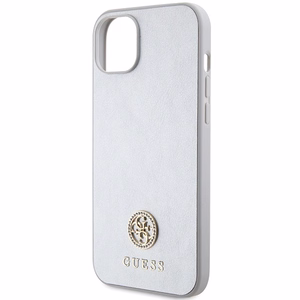 Guess GUHCP15MPS4DGPS iPhone 15 Plus 6.7 hopeinen/hopeinen kovakuori Strass Metal Logo