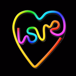 Neon LED RGB LOVE IN HEART FLRN02 + kaukosäädin Forever Light