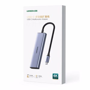 HUB Ugreen CM511 20956A 6in1 USB-C - HDMI / 3x USB-A 3.0 / SD/TF card reader - gray