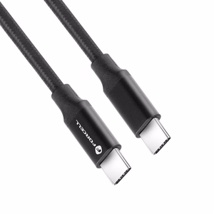Kaapeli USB C - USB C Forcell F-Energy QC4.0 PD 5A 100W E-mark / 4K / Thunderbolt / 20Gbit/s 1 m C391 musta