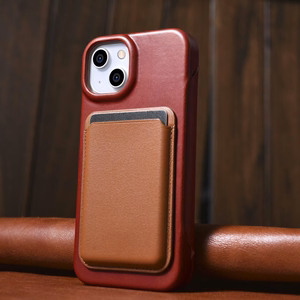 iCarer CE Oil Wax Premium Leather Folio Case iPhone 14 Plus Magnetic Flip Leather Folio Case MagSafe Red (AKI14220707-RD)