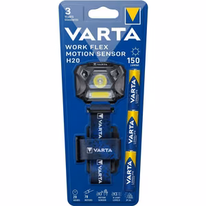 VARTA otsavalaisin LED Work flex liiketunnistimella H20 150lm 18648 + 3 x paristo R3 (AAA)