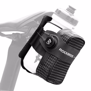 Rockbros P010 0.2L polkupyörän satulalaukku 0.6L pullopidikkeellä - musta