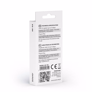 SAVIO SD-kortinlukija, USB 3.0, AK-64