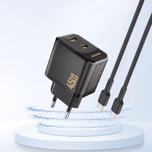 Dudao A28PEU PD 45W GaN 2xUSB seinälaturi - musta