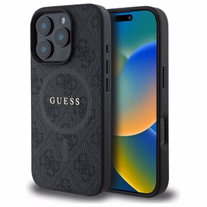 GUESS PU 4G Ring Classic Logo MagSafe Suojakuori GUHMP16XG4GFRK iPhone 16 Pro Max:lle - Musta