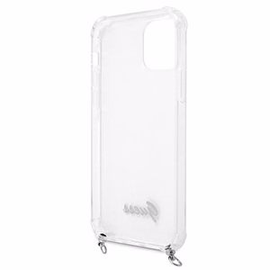 Guess GUHCP12MKC4GSSI iPhone 12/12 Pro 6.1" läpinäkyvä kovakotelo 4G Hopea ketju