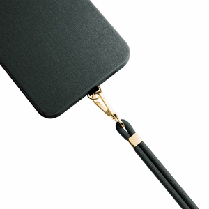 3mk EasyClip Elite puhelimen kaulahihna, Evergreen (kultaiset osat)
