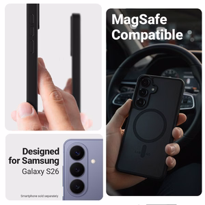 Crong Hybrid Matte Magnetic MagSafe suojakuori Samsung Galaxy S26 -laitteelle, laventelinvärinen