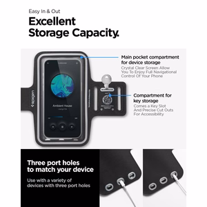 Spigen A703 Dynamic Shield Käsivarsipidike Musta
