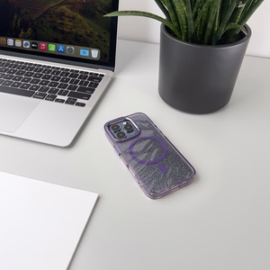 Glitter Suojakuori MagSafe iPhone 16 Plus:lle - violetti glitterillä