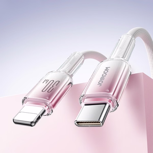 Joyroom S-A42 Crystal-Clear Series 30W USB-C - Lightning -kaapeli 1,2 m - valkoinen
