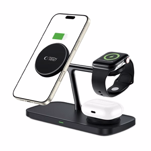 Tech-Protect QI15W-A45 3in1 Wireless Charger with MagSafe for Apple Devices - Black