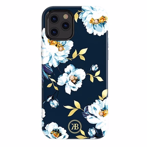 Kingxbar Blossom kotelo koristeltu alkuperäinen Swarovski-kristallit iPhone 12 mini monivärinen (Gardenia)