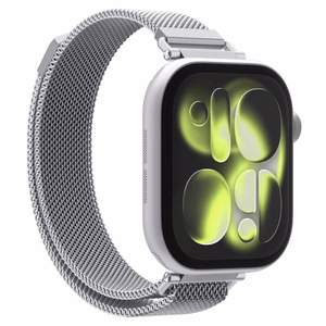 Spigen WBM4 hihna Apple Watch 8 / 9 / 10 / 11 / SE (40 / 41 / 42 mm) hopeinen