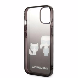Karl Lagerfeld KLHCP14LTGKCK iPhone 14 Pro 6.1 "kovakotelo musta / musta Gradientti Ikonik Karl & Choupette