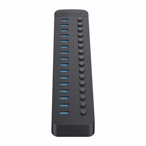 Orico CT2U3-16AB 16x USB-A 3.0 keskitin kytkimillä - musta