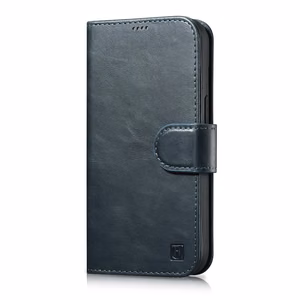 iCarer Öljyvaha Lompakko Kotelo 2in1 Cover iPhone 14 Pro Anti-RFID Nahka Flip Case Sininen (WMI14220722-BU)