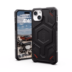 UAG Monarch suojakuori iPhone 15 Plus:lle - musta kevlar