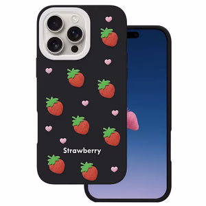 Mansikka-suojakuori iPhone 16 Pro Max 6,9" musta