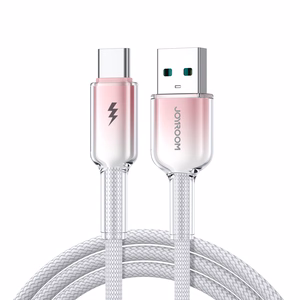 Joyroom S-A42 Crystal-Clear Series 3A USB-A - USB-C -kaapeli 1,2 m - valkoinen