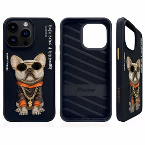 Nimmy Glasses Cool Dog Suojakuori iPhone 15 Pro:lle - musta