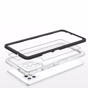 Kirkas 3in1 Asia Samsung Galaxy A42 5G Frame Gel Cover Musta
