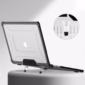 Tech-Protect SmartShell Pro Suojakuori MacBook Air 13 2023-2025 M2 / M3 / M4:lle - läpinäkyvä ja musta