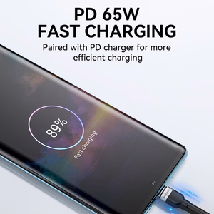 Wozinsky WNBCC1 USB-C / USB-C PD 65W kaapeli 1 m - musta