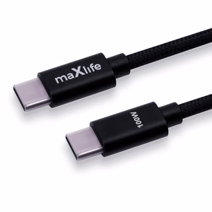 Maxlife MXUC-12 Kaapeli USB-C - USB-C 2,0 m 100W musta