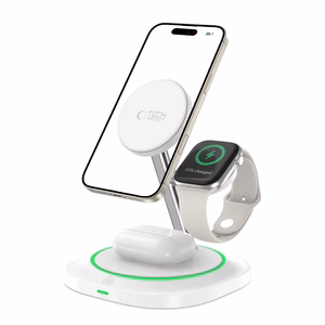 Tech-Protect QI15W-A46 3in1 Magnetic MagSafe Inductive Charger - White