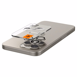 Spigen Optik.tR EZ Fit kameran Näytönsuoja iPhone 14 Pro / Pro Max / 15 Pro / Pro Maxille - Natural Titanium 2 kpl
