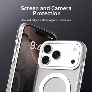 Valkoinen magneettinen iskunkestävä hybridisuojakuori puhelimelle iPhone 18 Pro / 17 Pro