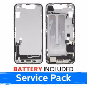 Apple iPhone 16e keskikehys + akku valkoinen (service pack)