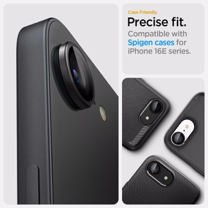 Spigen Optik Pro Glas.tR "EZ Fit" Camera Protector 2-Pack for iPhone 16E Black