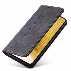 Magnet Fancy Suojakuori Samsung Galaxy S23+:lle lompakkokotelo jalustalla musta