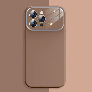 Pehmeä silikonisuojakuori linssillä iPhone 13 Pro Max:lle - ruskea