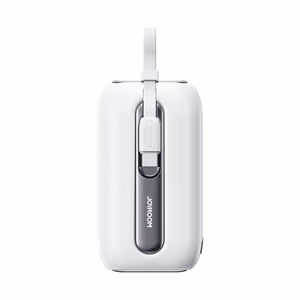 Joyroom mini powerbank 10000mAh värikäs sarja 22.5W, jossa on 2 sisäänrakennettua USB C ja Lightning kaapelia vaaleanpunainen (JR-L012)