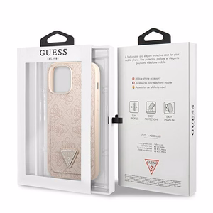 Guess 4G Triangle Logo Cardslot Suojakuori iPhone 13 Pro / 13:lle - vaaleanpunainen